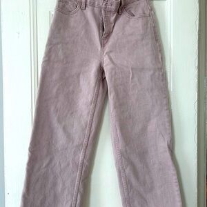 Theory blush pink cropped jeans wide leg sz 27